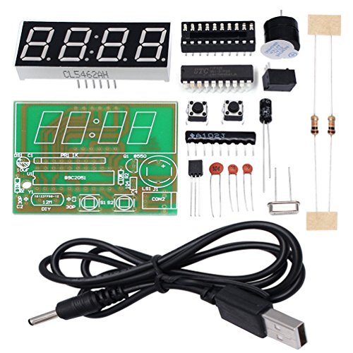 WHDTS 4-Digit Digital Clock Kits with PCB for Soldering Practice Learning Electronics