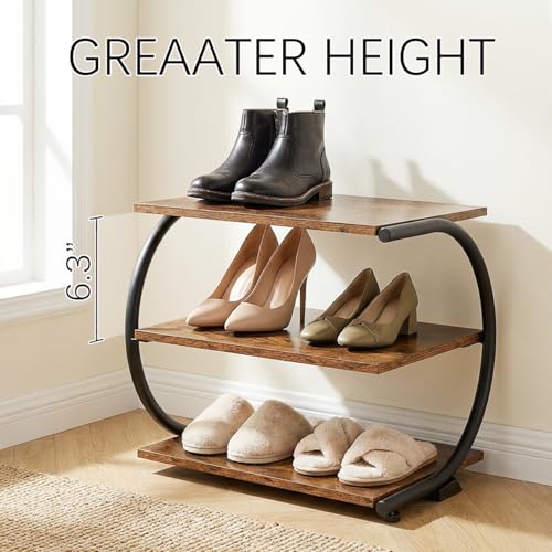 Aroktake Small Shoe Rack for Entryway,C-Shaped 3-Tier 17” Wide Shoe Storage by Aroktake - Used condition - Image 4