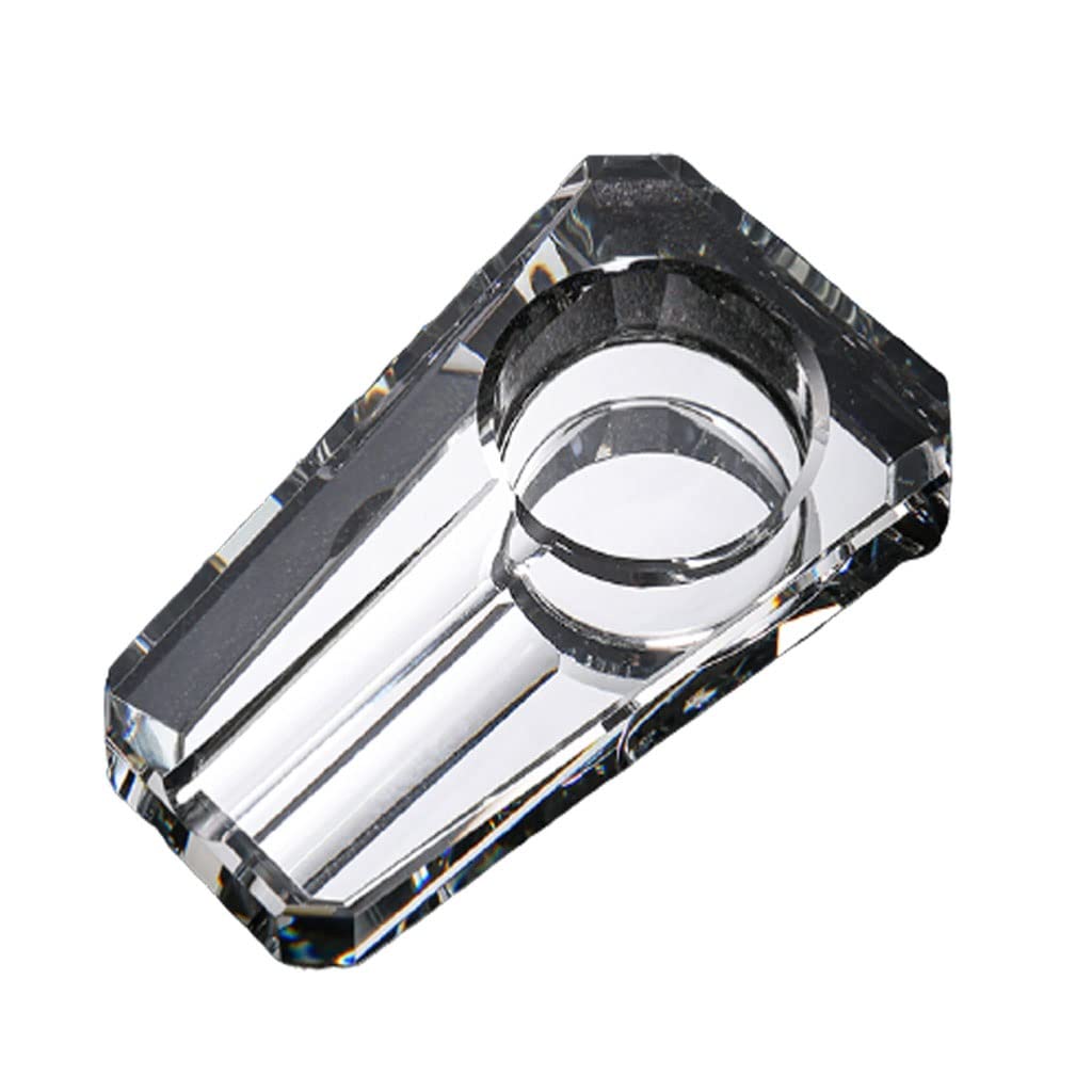 Posacenere in vetro trasparente, Posacenere in vetro cristallo multicolore for uso interno ed esterno(Silver)