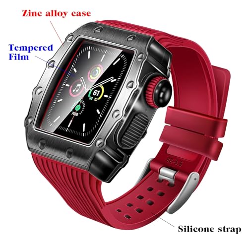 Coque Apple Watch en métal trempé agate, le kit de modification luxe 45mm