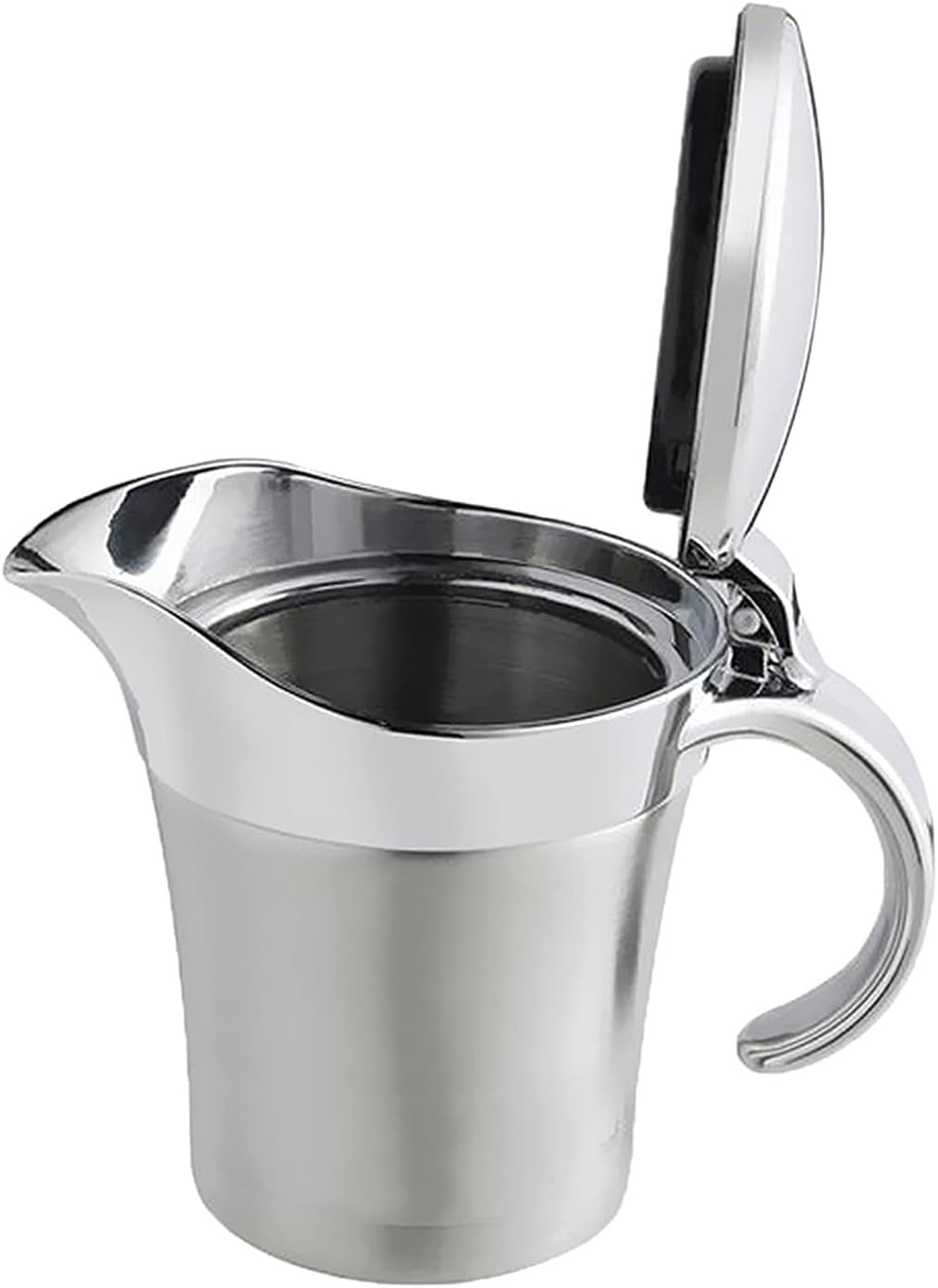 Saucer Double Insulated Wall Stainless Steel Gravy Sauce Dressing Boat 450ml Dish