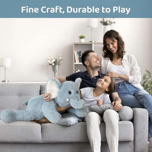 BEJOY Plüschtiere Elefant, Großes Stofftier XXL Teddy, Weiches Kuscheltier Kissen für Baby Freundin Geschenk Geburtstag Weihnachten, 85cm
