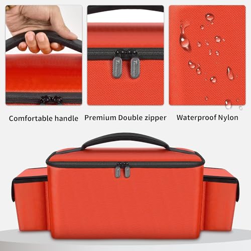 Air Compressor Bag Compatible with Milwaukee M18 Inflator 2848-20/2771-20, Air Pump Carrying Box for Milwaukee Tools,Storage Holder for 18V 3.0/4.0/5.0/6.0/6.5/7.0/8.0Ah Battery (Case Only)-Red