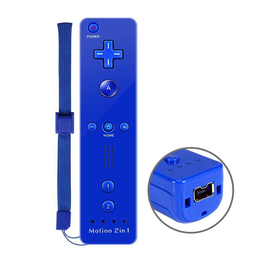 Image secondaire de COOLEAD 2 en 1 Motion Plus Remote Game Controller et Nunchuk Controller pour Wii et Wii U avec étui en silicone et dragonne bleu