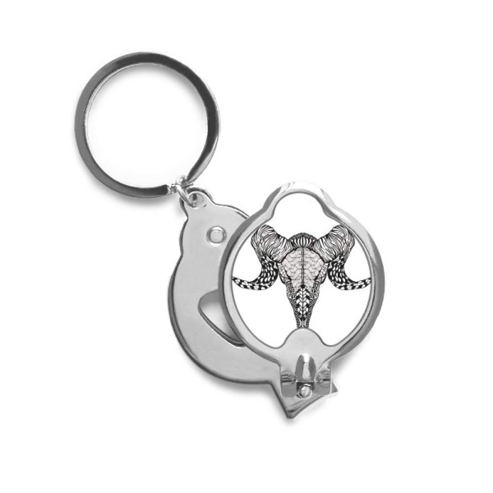 Long Horns Antelope Animal Portrait Sketch Finger Nail Clippers Scissor Stainless Steel Cutter