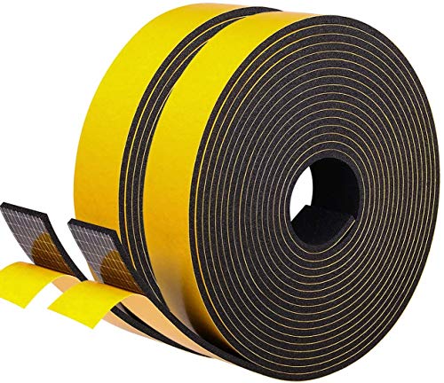 Preisvergleich Produktbild Fowong selbstklebendes Schaumstoff-Klebeband, geschlossner Zellschaum, für Fenster, Tür, Zugluftstopper, Wetterdichtung, schalldichtes Isolierband, Gelb, gelb