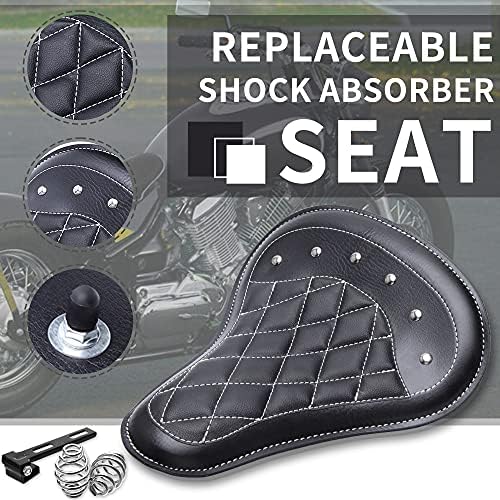 Nero Sella moto bobber con Kit staffa di montaggio per molle monoposto moto in pelle per Bobber Sportster XL883 1200 48 Forty Eight Softtail Dyna Street Glide Chopper customed.