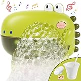 Lehoo Castle Baby Bath Toys, Automatic Bath Bubble Machine, Dinosaur Bathtub Bubble Maker with 12 Songs, Bath Toys for Kids Ages 1-3, Gift for Boys Girls