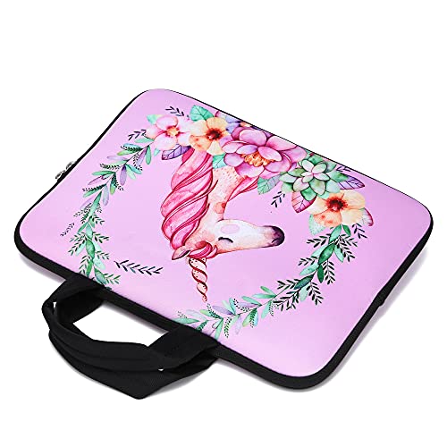 RUYIDAY 11 11.6 12 12.1 12.5 inch Laptop Carrying Bag Chromebook Case Notebook Ultrabook Bag Tablet Cover Neoprene Sleeve Fit Apple MacBook Air Samsung Acer HP DELL Lenovo Asus(Cute Unicorn) by RUYIDAY - Image 4