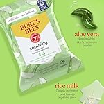Burt's Bees Stocking Stuffers, Aloe Vera Face Wipes, for Sensitive Skin, Soothing Makeup Remover & Facial Cleansing Towelettes Christmas Gifts, 30 Ct. (3-Pack) - Image 3