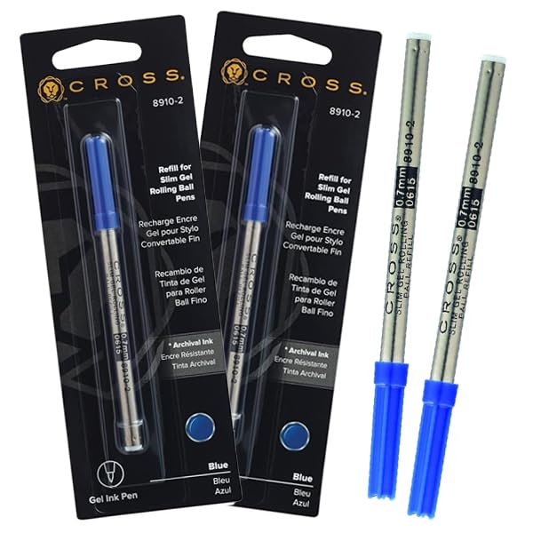 Cross Selectip Gel Rolling Ball refills - Slim 8910-2 - Blue x 2 Twin Pack suitable for Cross Click