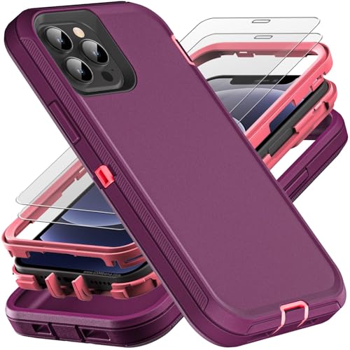 Coque iPhone 12 Pro rose et violette antichoc militaire YmhxcY