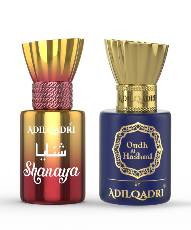Adilqadri Shanaya & Oudh Al Hashmi Attar Combo Pack | Non-Alcoholic Roll-On Perfume For Men & Women| Pack of 2-5.5 ML Each
