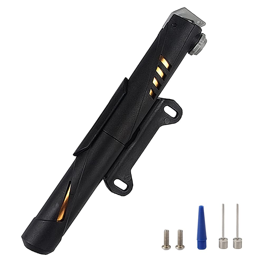 Bike Pump, Bicycle Pump, Mini Bike Pump Portable Frame Pump Portable Mini Bicycle Pump Max 120Psi Smart Valve Fits for Presta and Schrader Ball Needles Adapter Included