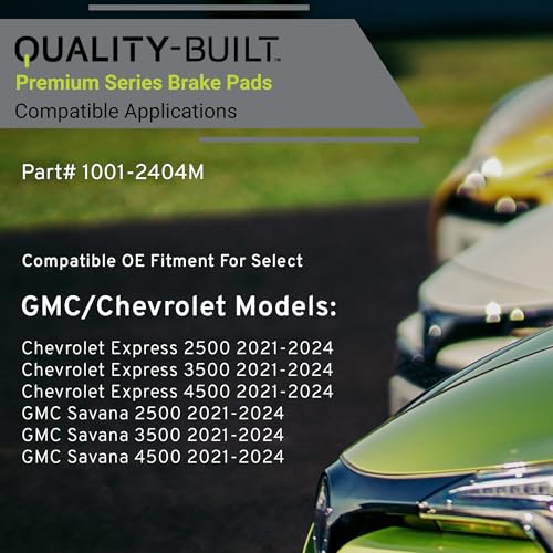 Image of QUALITY-BUILT Front Semi-Metallic Brake Pads, Premium 1001-2404M, Compatible with 2021-2024 Chevrolet /GMC (Express 2500,Express 3500,Express 4500,Savana 2500,Savana 3500,Savana 4500)