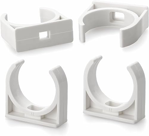 Abrazaderas de tubo de PVC en forma de U de 0.630 in/0.63 pulgadas (50 unidades), soporte para suspensión de manguera, alta resistencia para