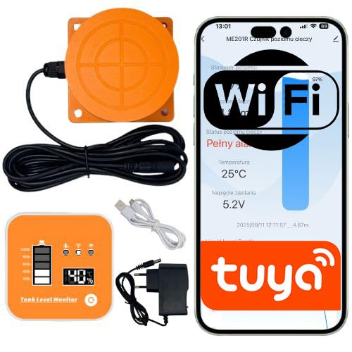Sone Smart One WLAN Ultraschall Füllstandsanzeige Set 0 15 m Zisterne Wassertank Sensor mit RF433 Funk + WiFi Gateway mit Display & akustischem Alarm Tuya Smart Life IP65 Push Benachrichtigung