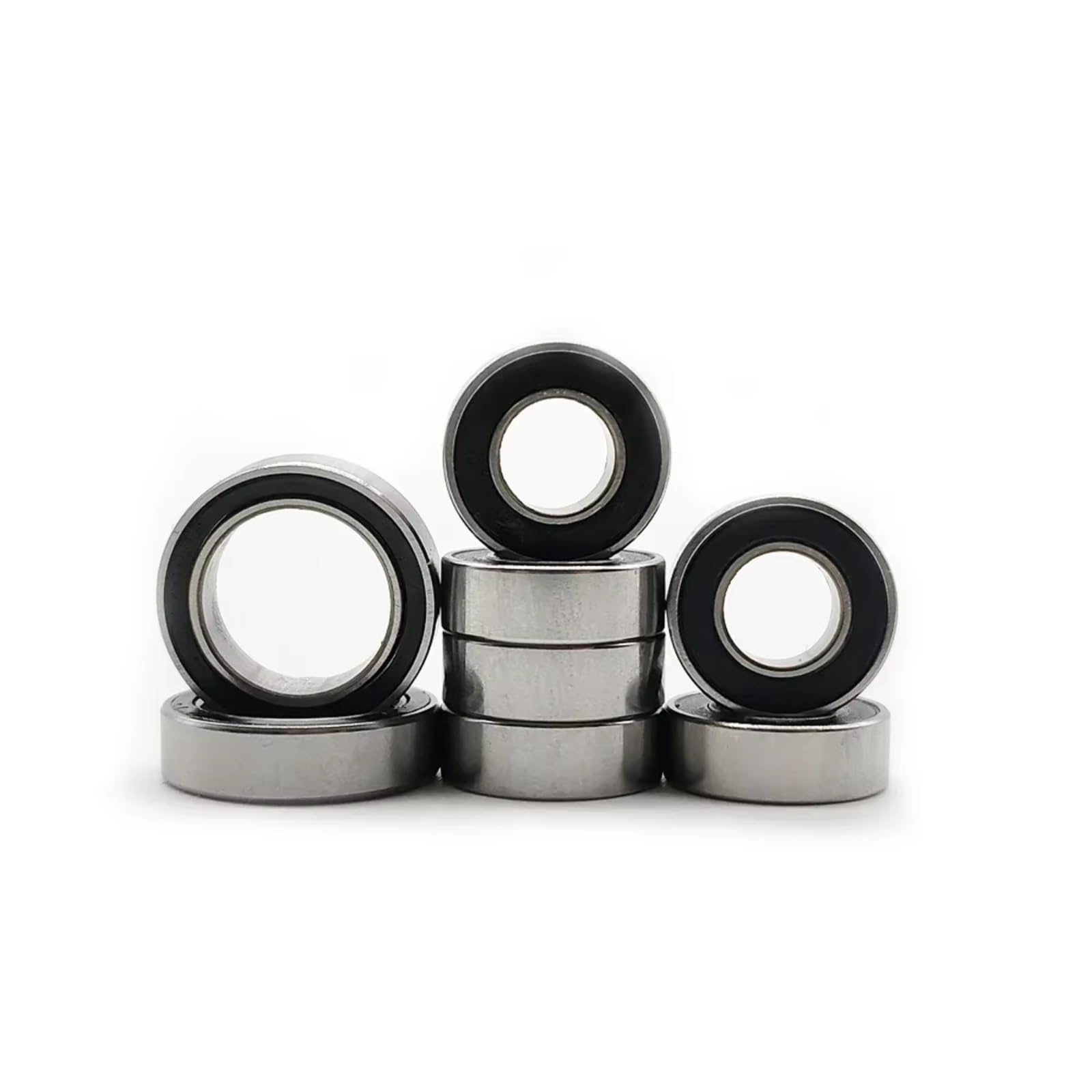 Para Traxxas XO-1 64077-3 1/7 Kit 8 Rodamientos Bolas Buje Rueda Acero Cromado Preengrasados Sellados Con Goma Negra Piezas Repuesto Coche RC Maquetas Rodamientos Rc