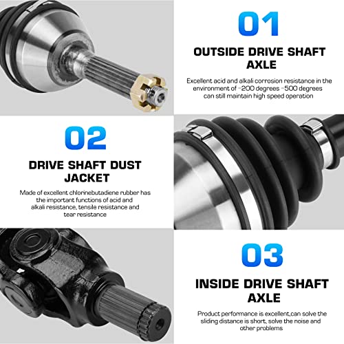 Image of Front Left or Right CV Axle Shaft Assembly for Polaris Sportsman 400 /500HO /ATP 330 /ATP 500HO 2004, for Sportsman 600 Twin /700 Twin /Magnum 330 2003 2004, Replace for 1380199, 1380218, 2 Front Axle