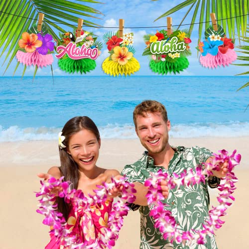 8Pcs Hawaiian Party Decorations Honeycomb Centerpieces, Luau Hibiscus Flowers Decoration, Tropical Luau Table Decorations Luau Party Decorations Centerpiece Luau Centerpieces For Tables #TOP5