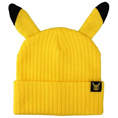 Bioworld Pokemon Pikachu Inspired Adult Unisex Yellow Cuff Beanie Cover