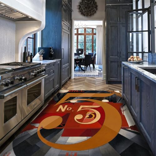 Tapis Charles Demuth or géométrique haut de gamme 80x150