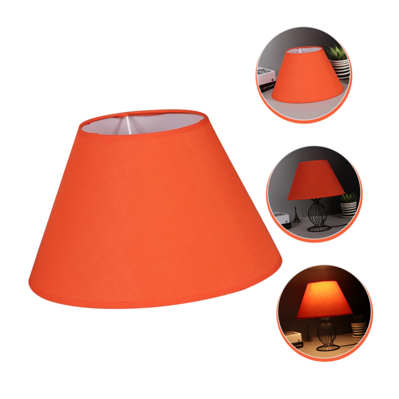 CLISPEED Abat Jour Tissu Orange pour Lampe de Table Style Simple et Élégant Compatible avec Lampes de Bureau et Appliques Murales Ajout Vintage à Votre Intérieur