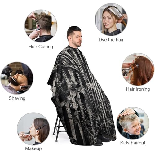 Capa para corte de cabello Old Wooden Fence unisex 170x144 cm miniatura 3
