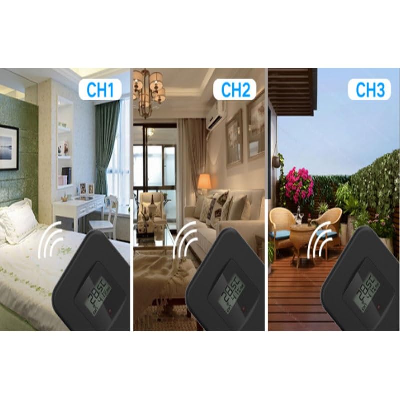 ABS Multifunctional Electronic Thermometer Hygrometer Clock Indoor Outdoor