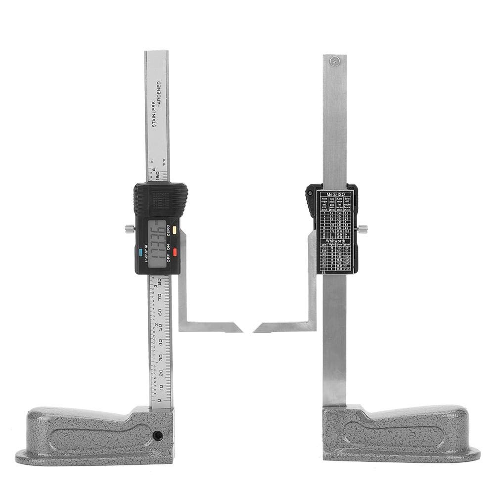 Medidor de altura digital de 0-150 mm Calibrador de altura Medidor de profundidad de apertura de altura de precisión digital imperial métrico con base de acero inoxidable