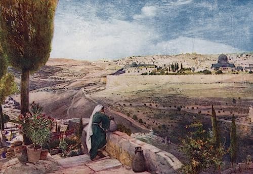 Cuadros de Jerusalén abstractos: óleo de John Fulleylove para salones elegantes de 60x90cm