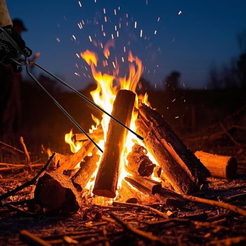 Tongs à griffe de bois de feu long métal pour accessoire de cheminée