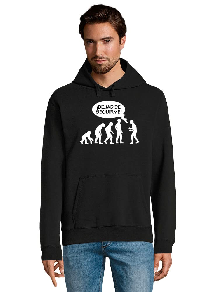 latostadora Sudadera con Capucha Evolución Friki para Hombre - Algodón - Hoodie Sudadera Cómoda con Estampado - Regalos y Diseños Originales - Ref. 1541607-P