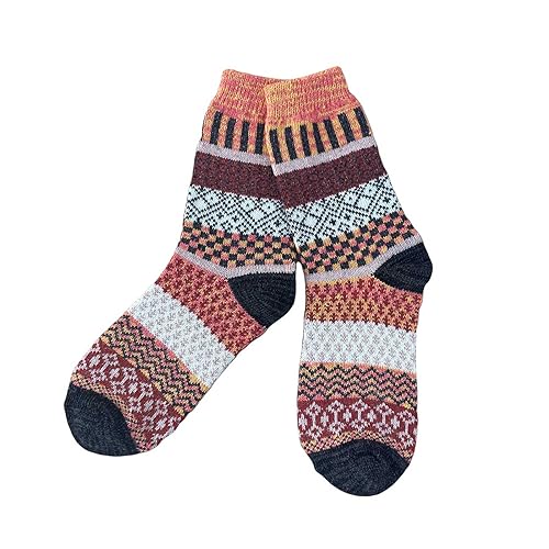 Image of JOYCA & CO. 3-5 Pairs Womens Multicolor Fashion Warm Wool Cotton Thick Winter Crew Socks