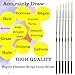 Sdanart Script Liner Paintbrush 6 PCS Highly Flexible Liner Brush Extra Long Fine Point Tip Pinstriping Scroll Outlining Brush for Acrylic Watercolor Oil Gouache