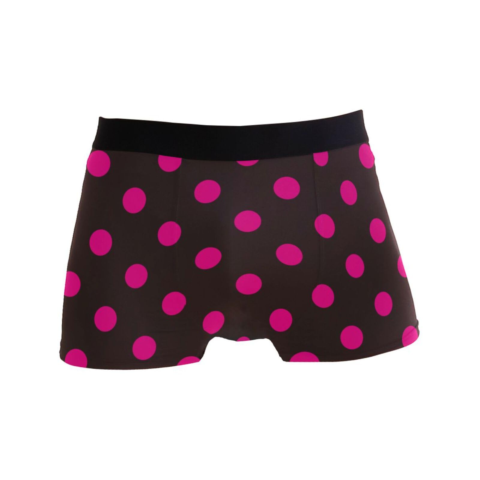 Peiyeety Men's Pink Polka Dot Underwear Boxer Briefs
