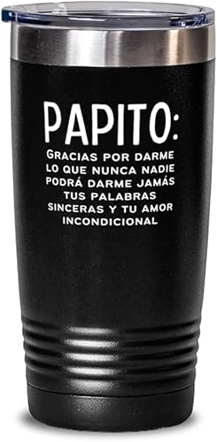 Regalo para papa, padrastro, padrino - Papito Gracias por darme lo que nunca nadie podra darme jamas - vaso negro para vino