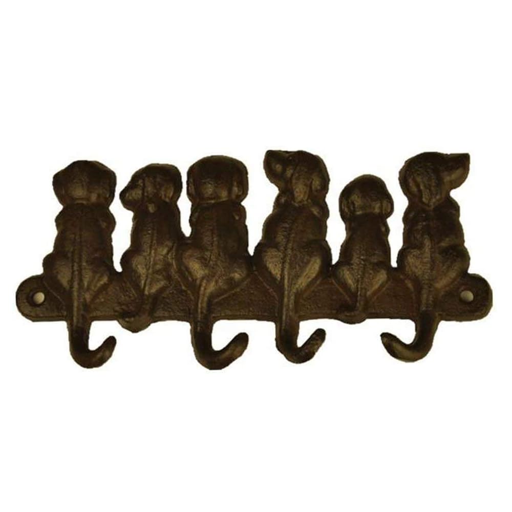 Eastlion Rust Six Dog Four Key Hooks Antique Iron