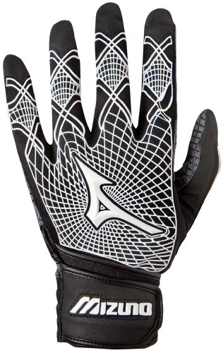 Mizuno Youth Techfire G3 Batting Glove, Black/White, Small
