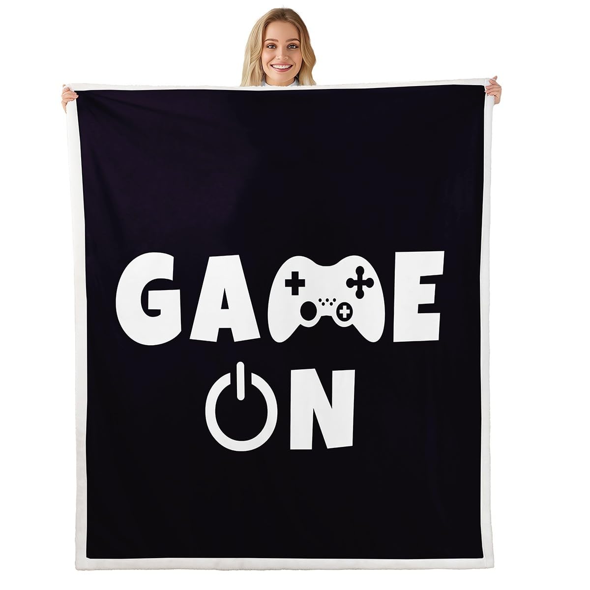 Loussiesd Multicolored 13251 Gamepad Blanket Video Game Fleece Blanket For Couch Travel Sofa Teens Gamer Sherpa Blanket Novelty Modern Game Controller Plush Throw Blanket Room Decor Double 60"X79"