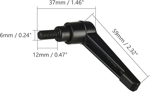 Miniatura 120 de Othmro 2 piezas de palanca de sujeción con rosca M8 Palanca de trinquete, aleación de aluminio ajustable con botón de bloqueo con perno roscado 2
