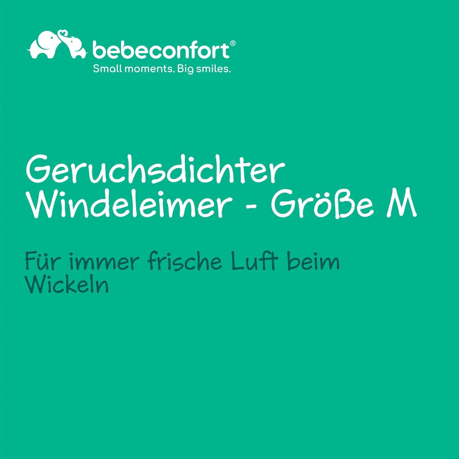 Bebeconfort geruchsdichter Windeleimer Größe M, Windeleimer, Deckel geruchsdicht, für alle Müllbeutel, für bis zu 20 Windeln, Bedienung mit einer Hand, praktische Größe, leicht zu reinigen, Sand
