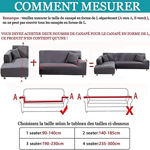 Housse pour canapé en L extensible, protection idéale pour meuble d'angle - 3