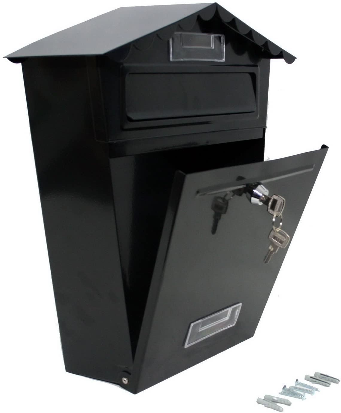 Lockable Outdoor Mailbox Wall Mounted Post Box Galvanised Steel Waterproof Letter Box from B&Q