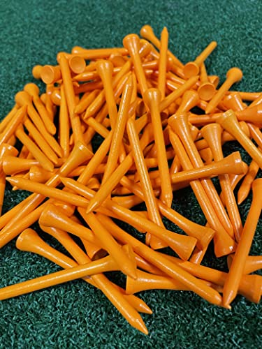 TH Golf 1000 Pcs 70mm 2 3/4 inch Bamboo Golf Tees, Neon Orange, 70mm (2 3/4 inch) - Image 2