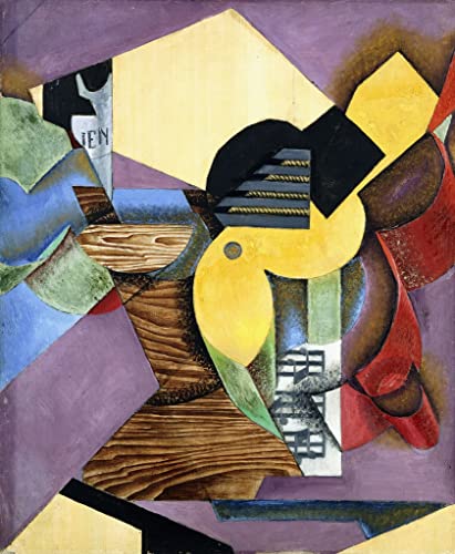 Affiche Toile Guitare de Juan Gris 60x90cm pour décoration murale de salon