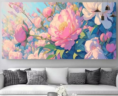 Broderie Kit Complet Diamond Painting Fleurs - Tableau Strass 5D Canevas Débutant 40x120