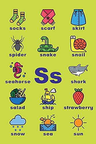 Go Green Tale Decorative Poster|Alphabets S Letter words Phonics |Poster For Childrens|Kids Learning Poster for Decoration|Wall Decor|Perfect Perfect Poster For kids, Kids Room, Nursery|1Pc