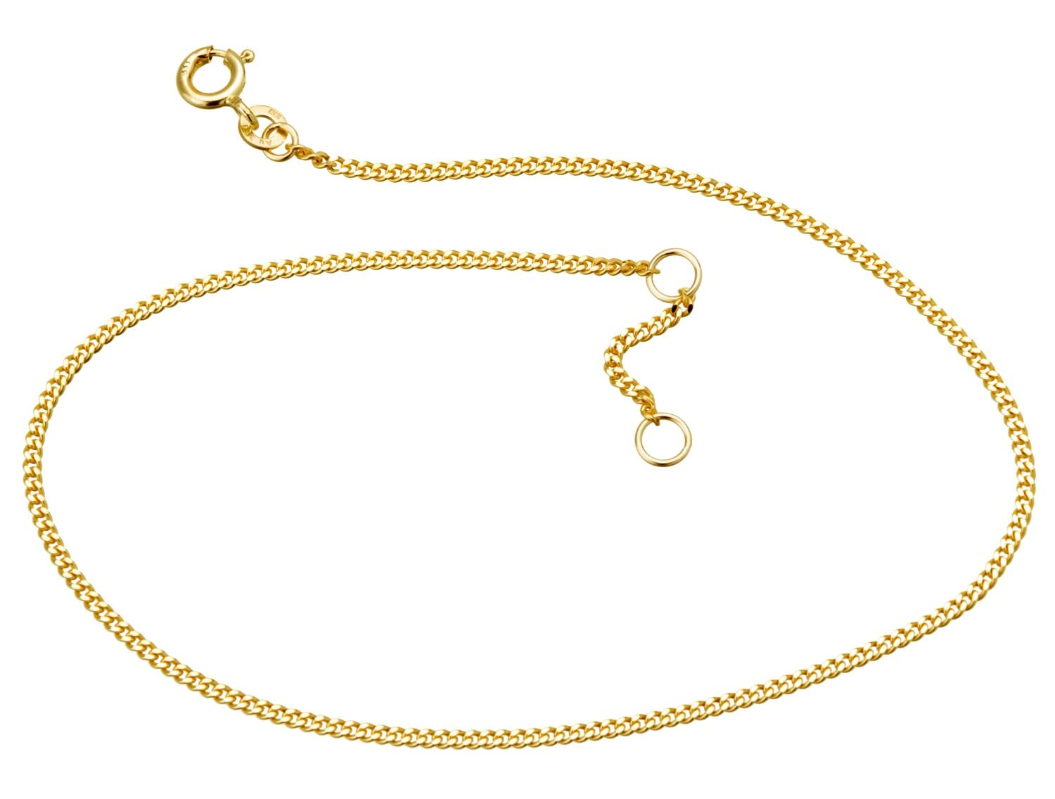 Fußkette Panzerkette Breite 1,6mm - aus echt 333 Gold, verschiedene Längen zur Auswahl