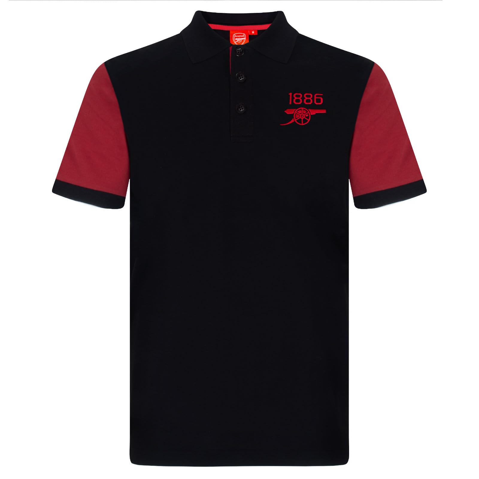 Arsenal FC Crest Polo Shirt - Jet Black - Mens - Cotton/Polyester Blend - Size XL